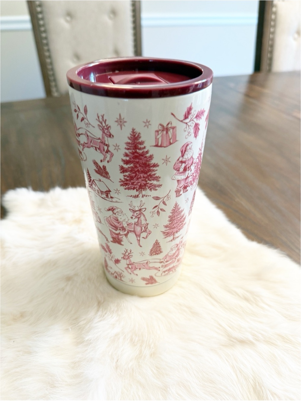 Clementine Paper Inc. 20oz Holiday Toile Stainless Steel Tumbler